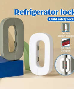 dirbak baby fridge lock – child safety adhesive latch for refrigerator, cabinets & drawers