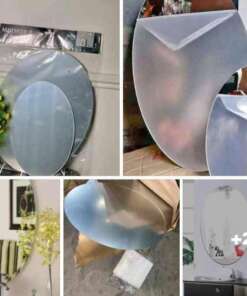 scalloped mirror sticker (12×18 inch) – unbreakable, stylish & self adhesive wall décor