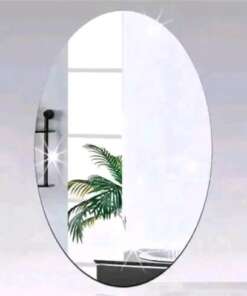 scalloped mirror sticker (12×18 inch) – unbreakable, stylish & self adhesive wall décor