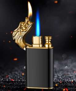 dual flame dragon crocodile lighter – custom engraved torch lighter