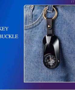 luxury 4 in 1 compass watch keychain – arc lighter, led torch & survival tool