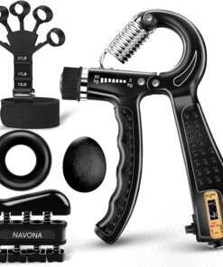 adjustable hand gripper with counter (5–60kg resistance) – wrist & forearm strength trainer