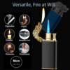 dual flame dragon crocodile lighter – custom engraved torch lighter