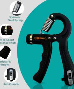 adjustable hand gripper with counter (5–60kg resistance) – wrist & forearm strength trainer