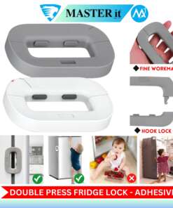 dirbak baby fridge lock – child safety adhesive latch for refrigerator, cabinets & drawers