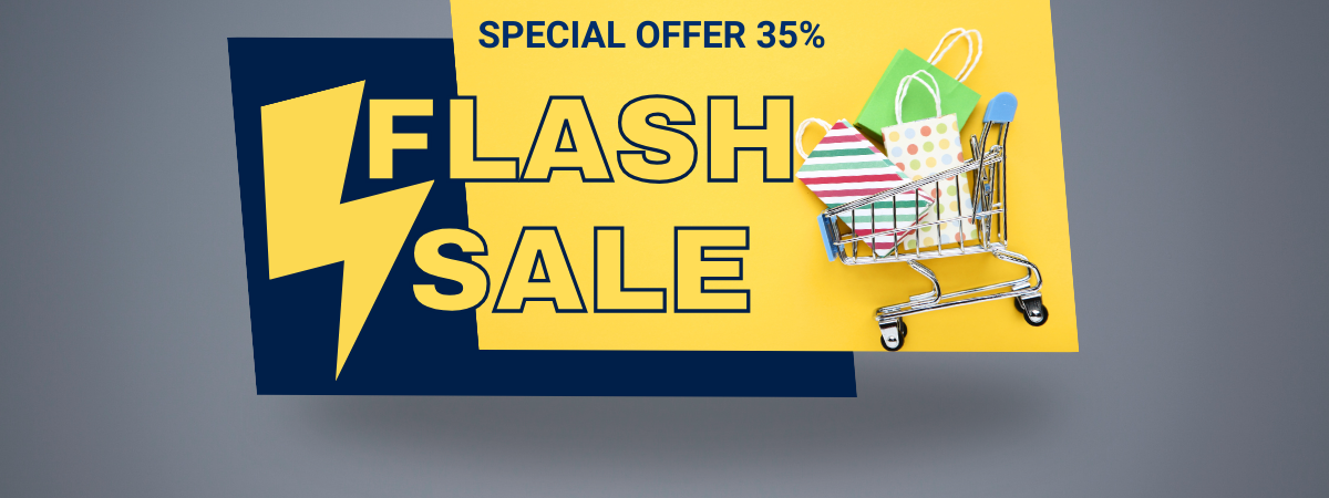 gray and yellow modern flash sale facebook ad